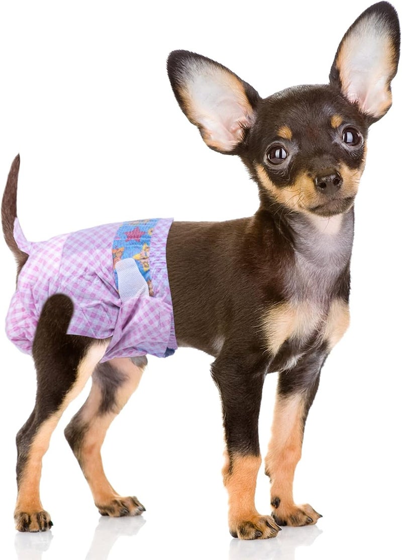 Flying Paws Disposable Female Dog Diapers, Puppy Diapers with Adjustable Elastic Waistline for Female Dog or Cat in Heat,Incontinence, Diaper with Wetness Indicator, XS-10 Count - Image 1